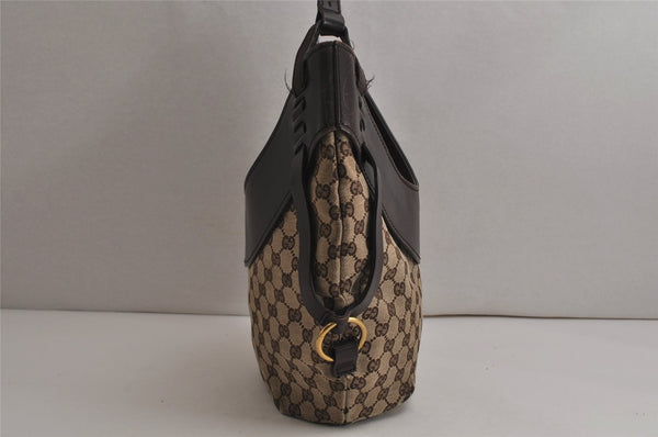 Authentic GUCCI Shoulder Hand Bag Purse GG Canvas Leather 106250 Brown 9581J