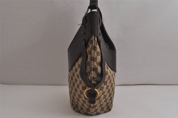 Authentic GUCCI Shoulder Hand Bag Purse GG Canvas Leather 106250 Brown 9581J