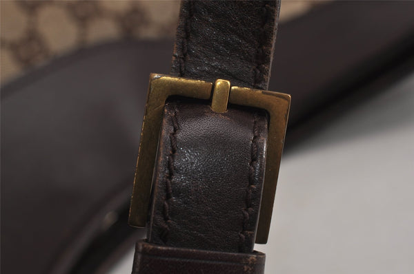 Authentic GUCCI Shoulder Hand Bag Purse GG Canvas Leather 106250 Brown 9581J