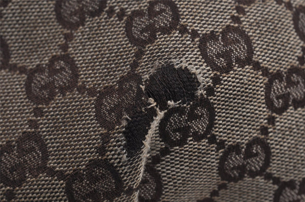 Authentic GUCCI Shoulder Hand Bag Purse GG Canvas Leather 106250 Brown 9581J