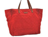 Authentic GUCCI Vintage Hand Tote Bag GG Nylon Leather 282439 Red 9583I