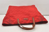 Authentic GUCCI Vintage Hand Tote Bag GG Nylon Leather 282439 Red 9583I