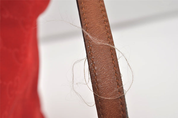 Authentic GUCCI Vintage Hand Tote Bag GG Nylon Leather 282439 Red 9583I