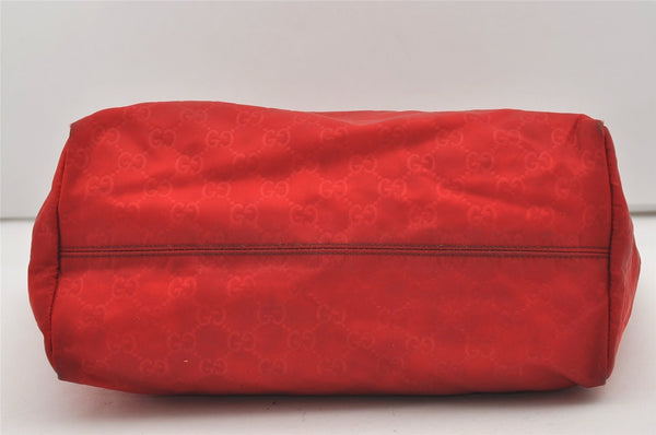 Authentic GUCCI Vintage Hand Tote Bag GG Nylon Leather 282439 Red 9583I