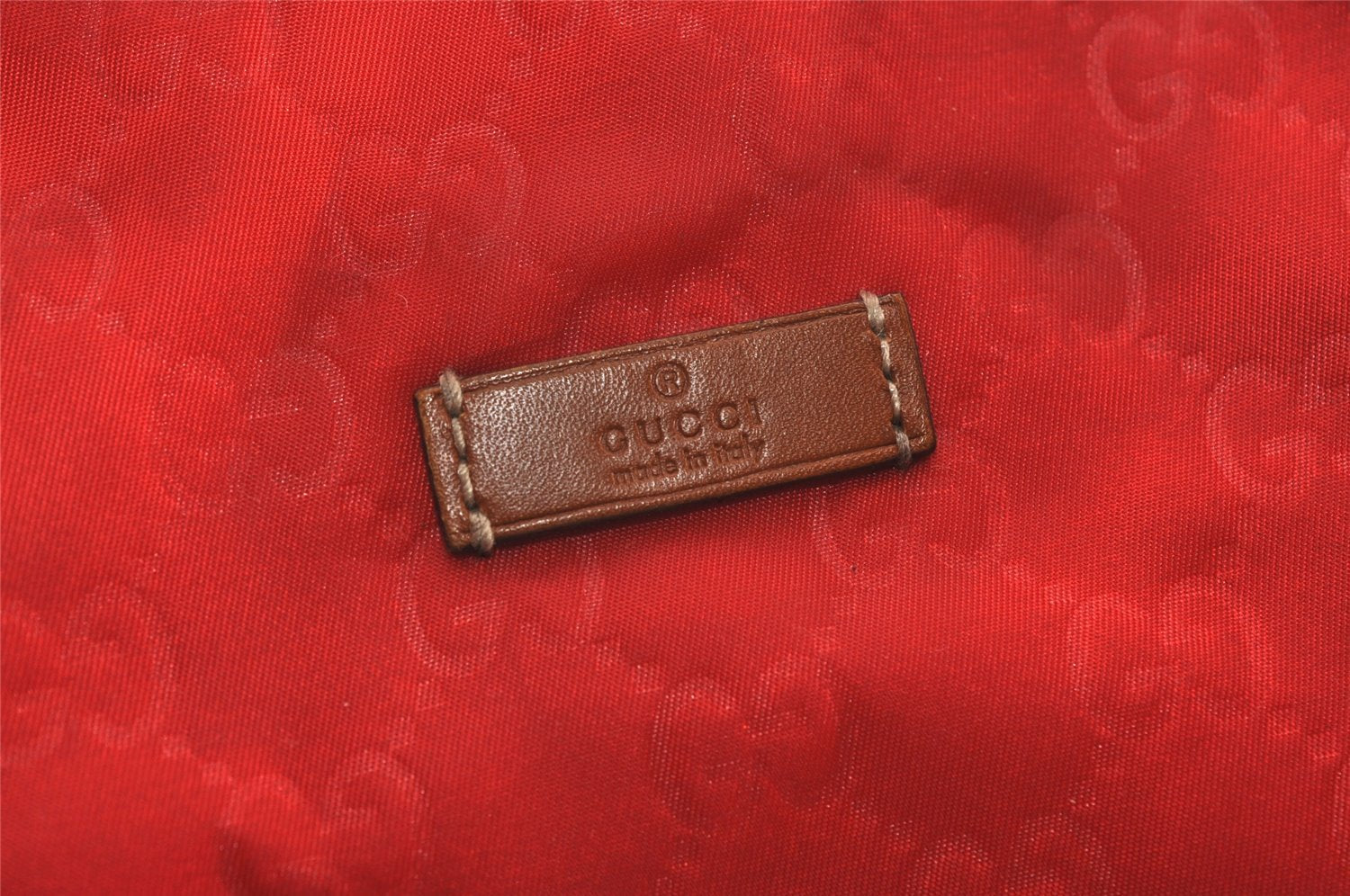 Authentic GUCCI Vintage Hand Tote Bag GG Nylon Leather 282439 Red 9583I
