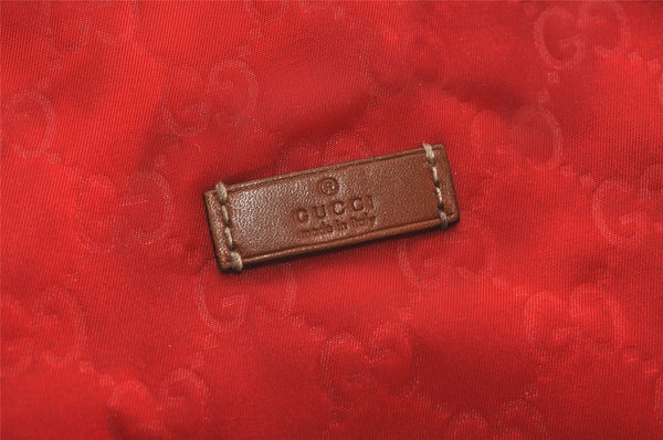 Authentic GUCCI Vintage Hand Tote Bag GG Nylon Leather 282439 Red 9583I