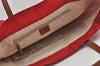 Authentic GUCCI Vintage Hand Tote Bag GG Nylon Leather 282439 Red 9583I