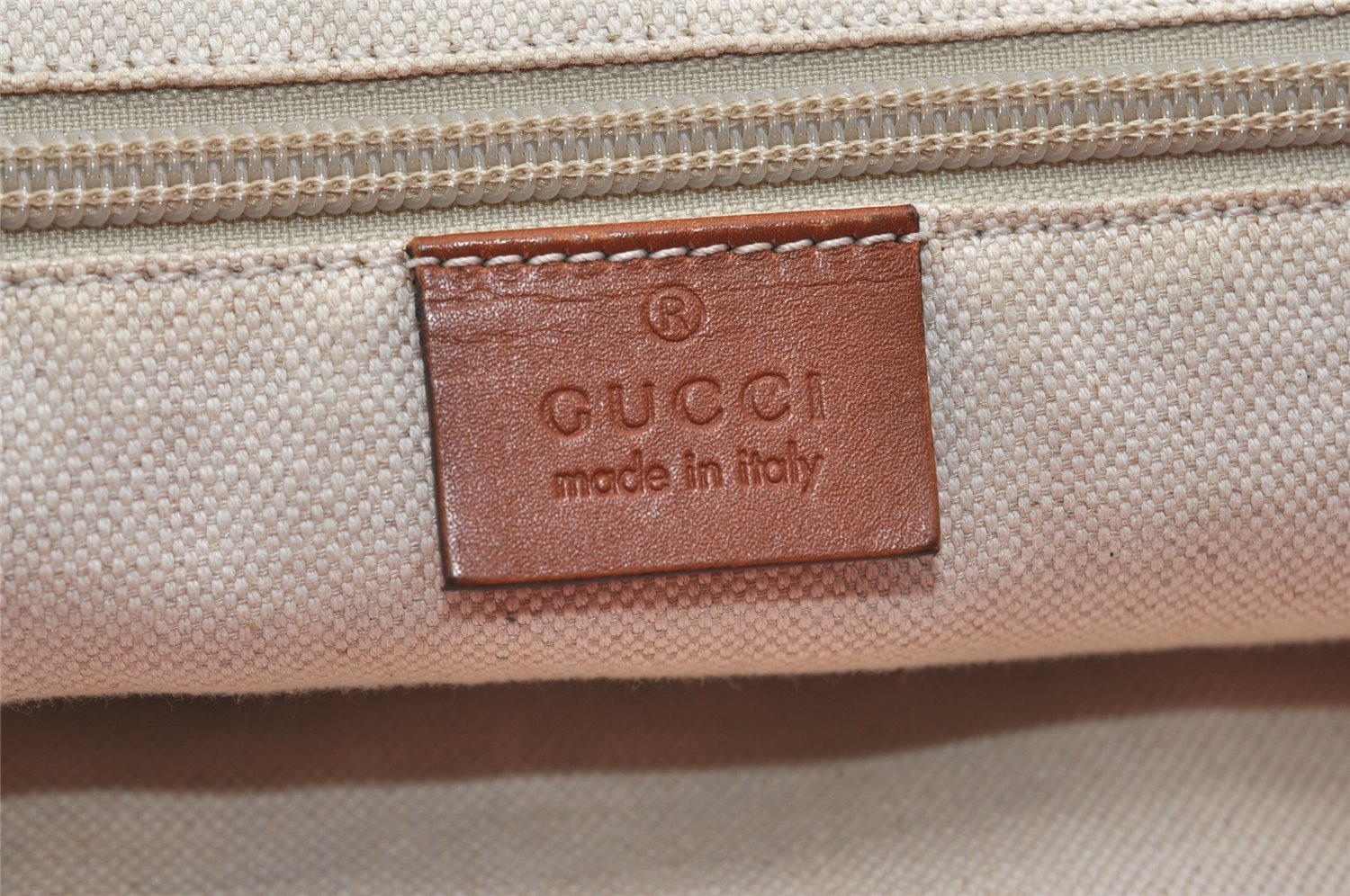 Authentic GUCCI Vintage Hand Tote Bag GG Nylon Leather 282439 Red 9583I