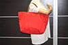 Authentic GUCCI Vintage Hand Tote Bag GG Nylon Leather 282439 Red 9583I