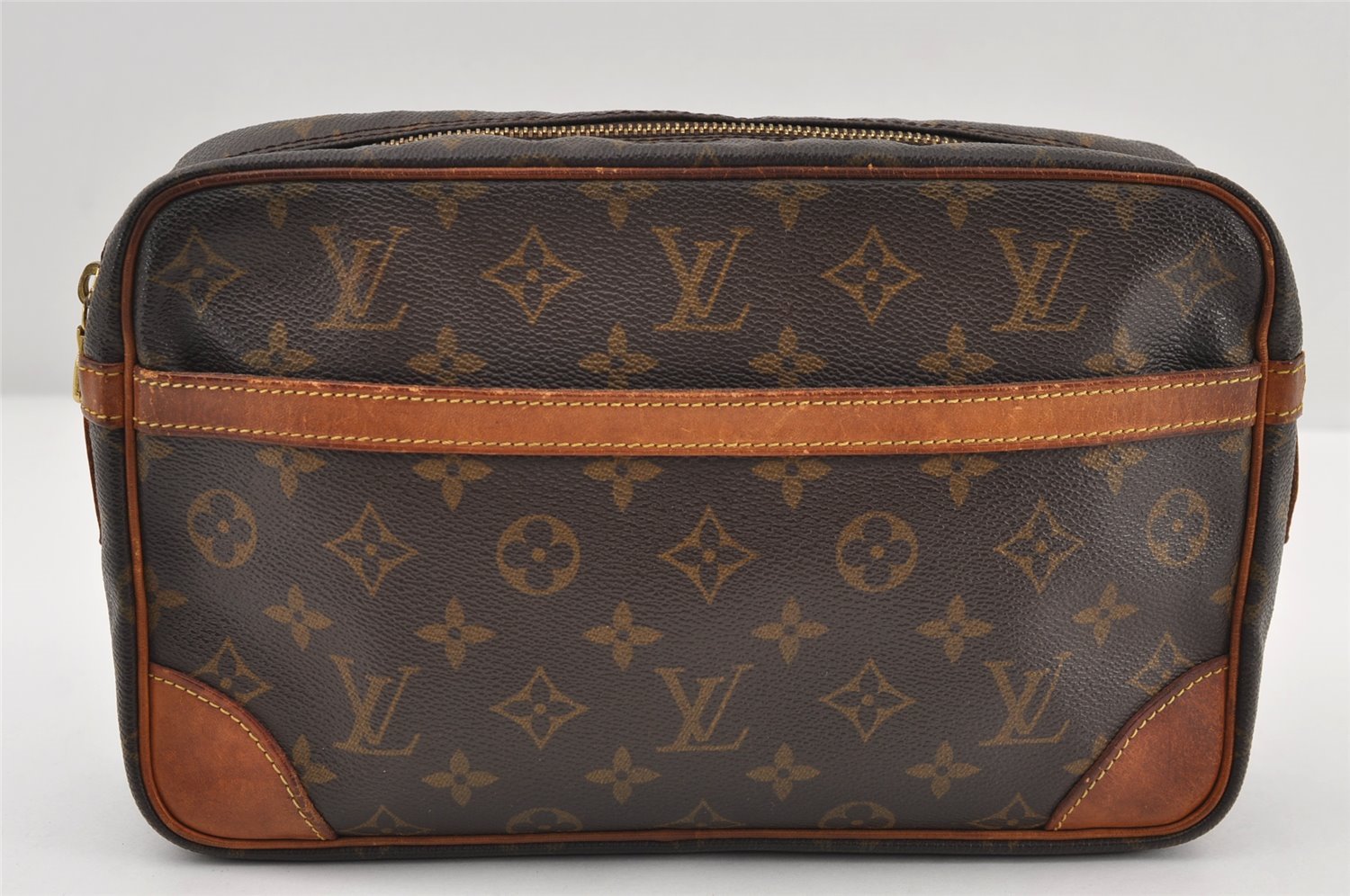 Authentic Louis Vuitton Monogram Compiegne 28 Clutch Hand Bag M51845 LV 9585I