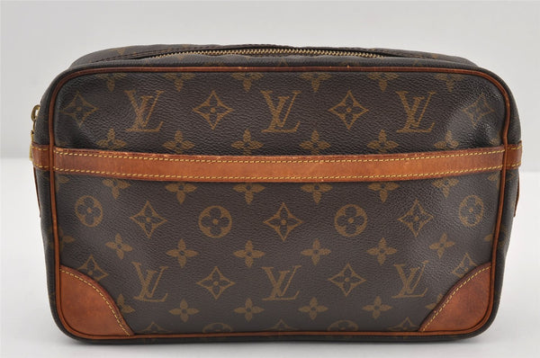 Authentic Louis Vuitton Monogram Compiegne 28 Clutch Hand Bag M51845 LV 9585I