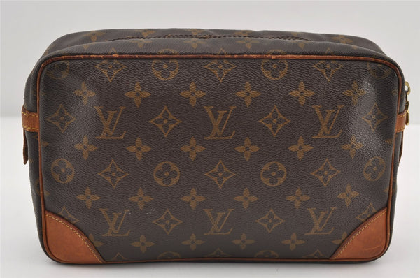 Authentic Louis Vuitton Monogram Compiegne 28 Clutch Hand Bag M51845 LV 9585I