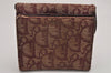 Auth Christian Dior Trotter Saddle Wallet Coin Purse Canvas Leather Red 9585J