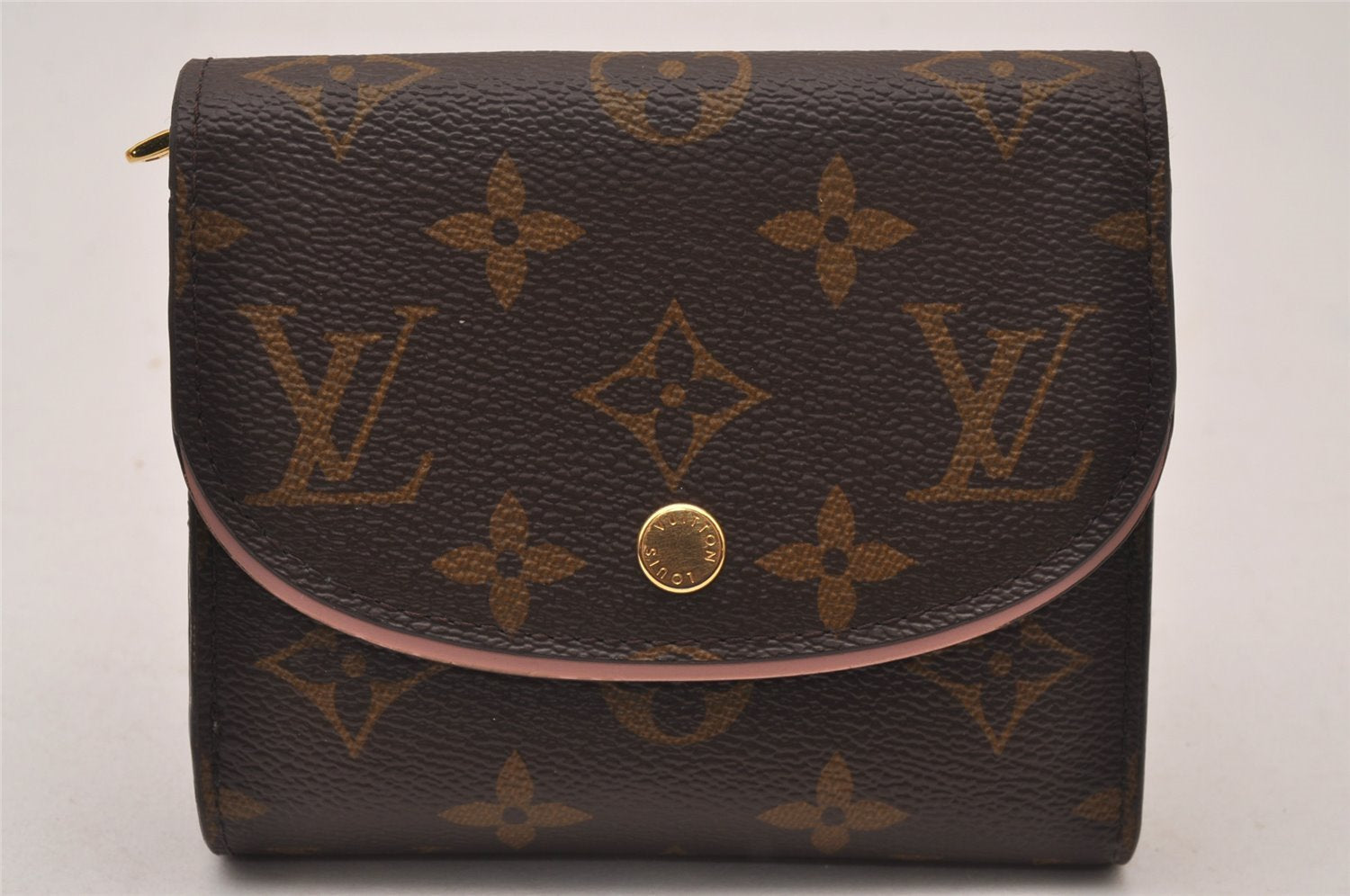 Auth Louis Vuitton Monogram Portefeuille Ariane Wallet Rose Ballerine Box 9586I