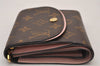 Auth Louis Vuitton Monogram Portefeuille Ariane Wallet Rose Ballerine Box 9586I