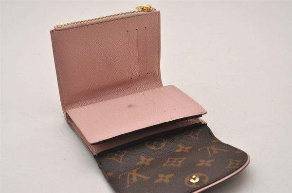 Auth Louis Vuitton Monogram Portefeuille Ariane Wallet Rose Ballerine Box 9586I