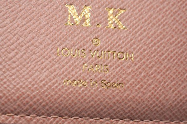 Auth Louis Vuitton Monogram Portefeuille Ariane Wallet Rose Ballerine Box 9586I