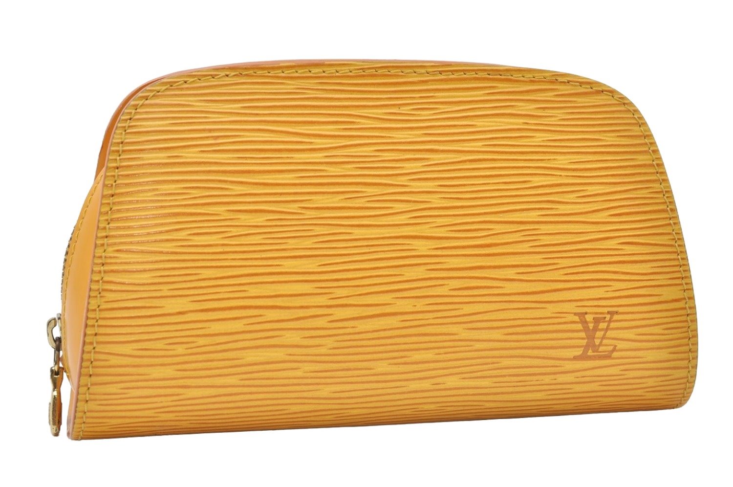 Authentic Louis Vuitton Epi Dauphine Cosmetic Pouch Yellow M48449 LV 9587I