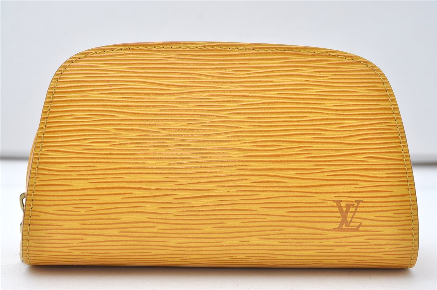 Authentic Louis Vuitton Epi Dauphine Cosmetic Pouch Yellow M48449 LV 9587I
