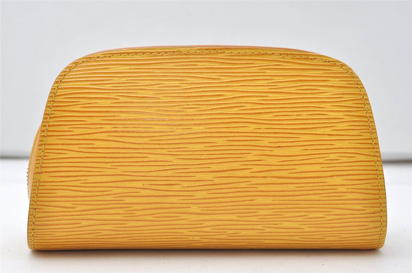 Authentic Louis Vuitton Epi Dauphine Cosmetic Pouch Yellow M48449 LV 9587I