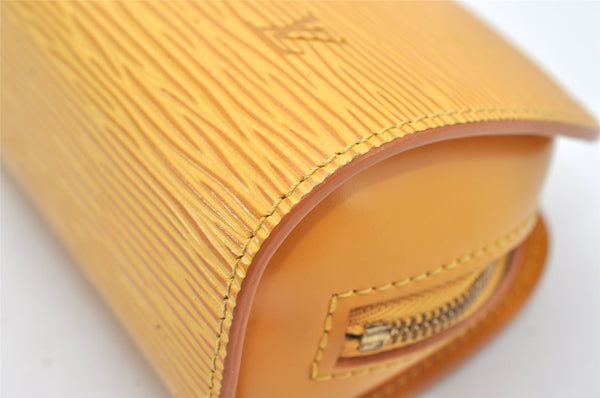 Authentic Louis Vuitton Epi Dauphine Cosmetic Pouch Yellow M48449 LV 9587I