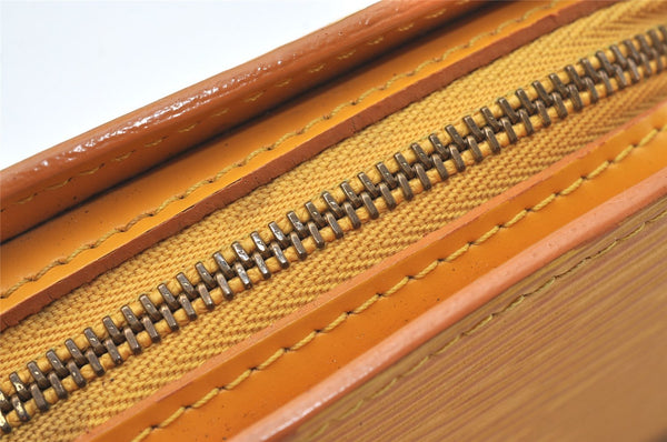 Authentic Louis Vuitton Epi Dauphine Cosmetic Pouch Yellow M48449 LV 9587I