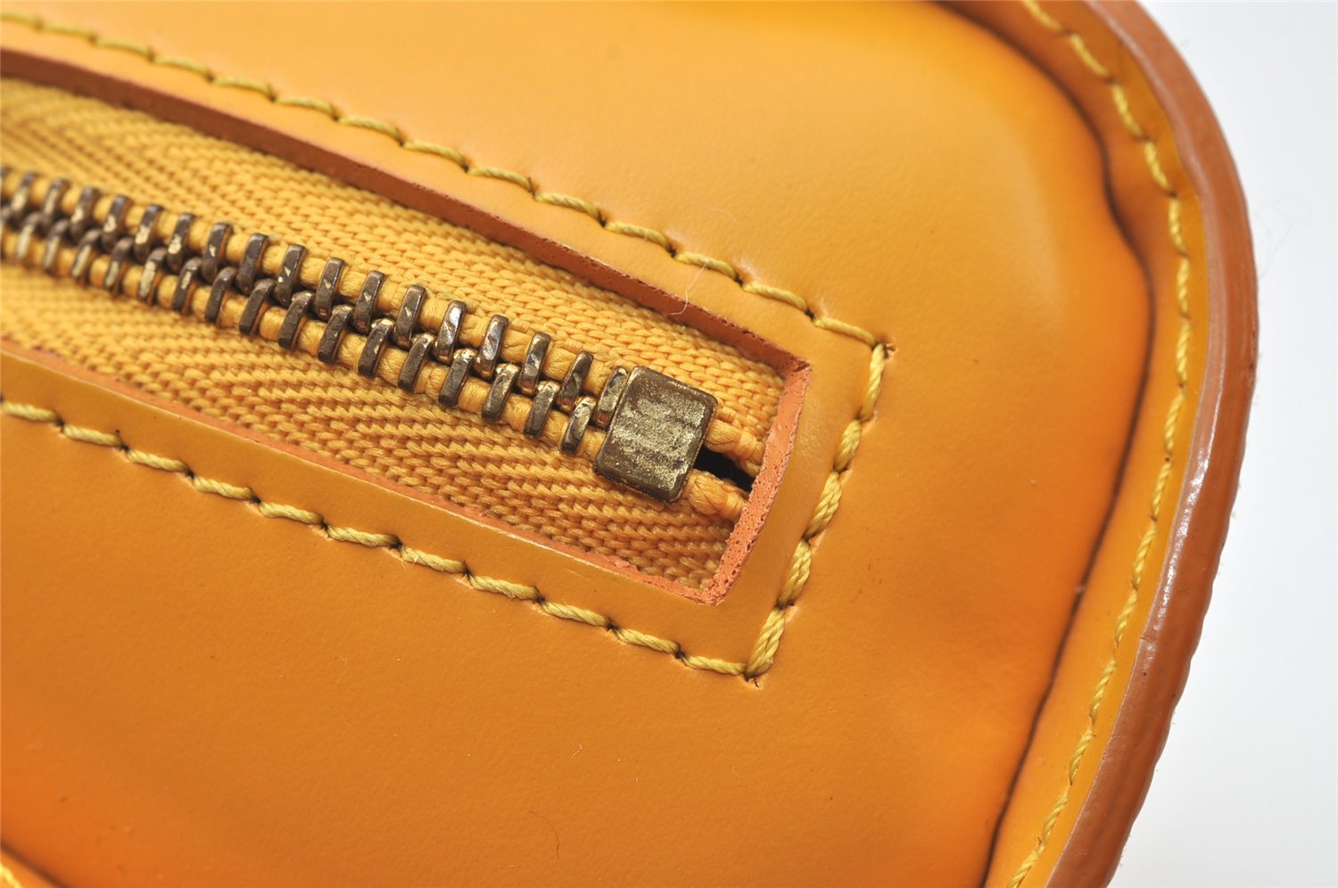 Authentic Louis Vuitton Epi Dauphine Cosmetic Pouch Yellow M48449 LV 9587I