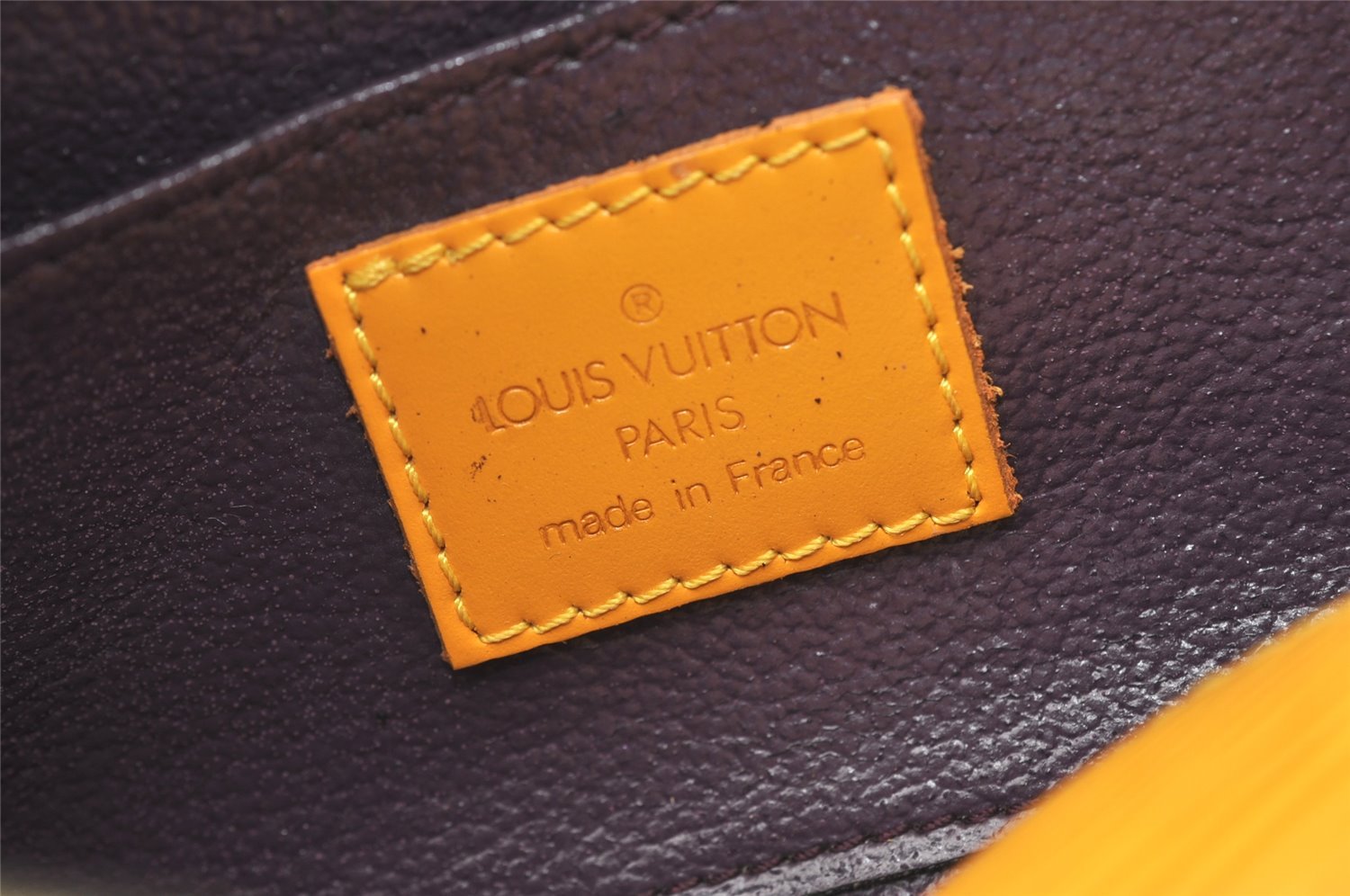 Authentic Louis Vuitton Epi Dauphine Cosmetic Pouch Yellow M48449 LV 9587I