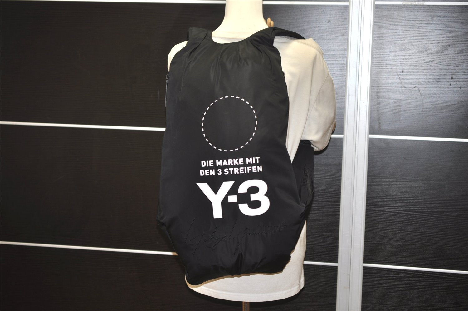 Authentic Y-3 adidas Yohji Yamamoto Backpack Polyester Black 9587J