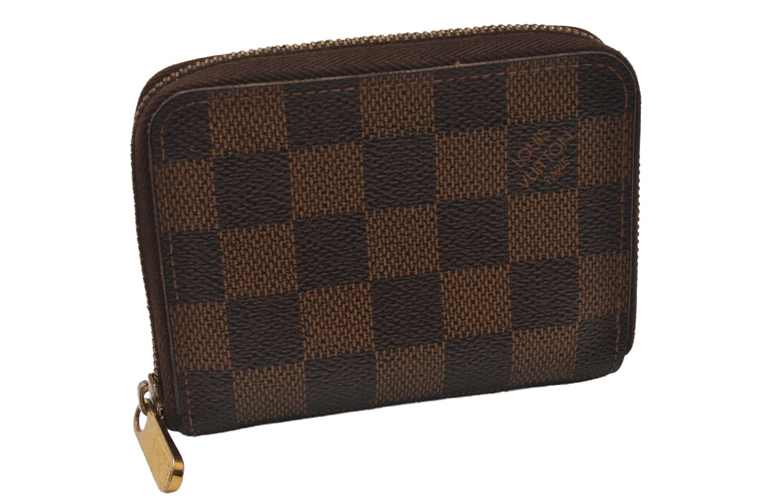 Authentic Louis Vuitton Damier Zippy Coin Purse Wallet N63070 LV 9589I