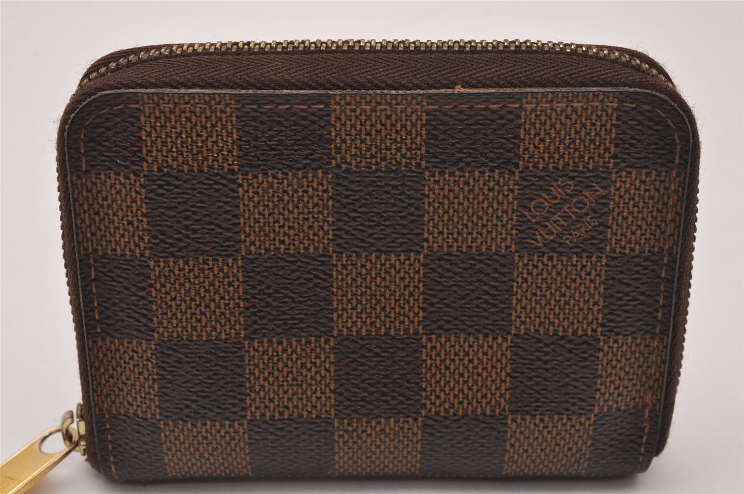 Authentic Louis Vuitton Damier Zippy Coin Purse Wallet N63070 LV 9589I