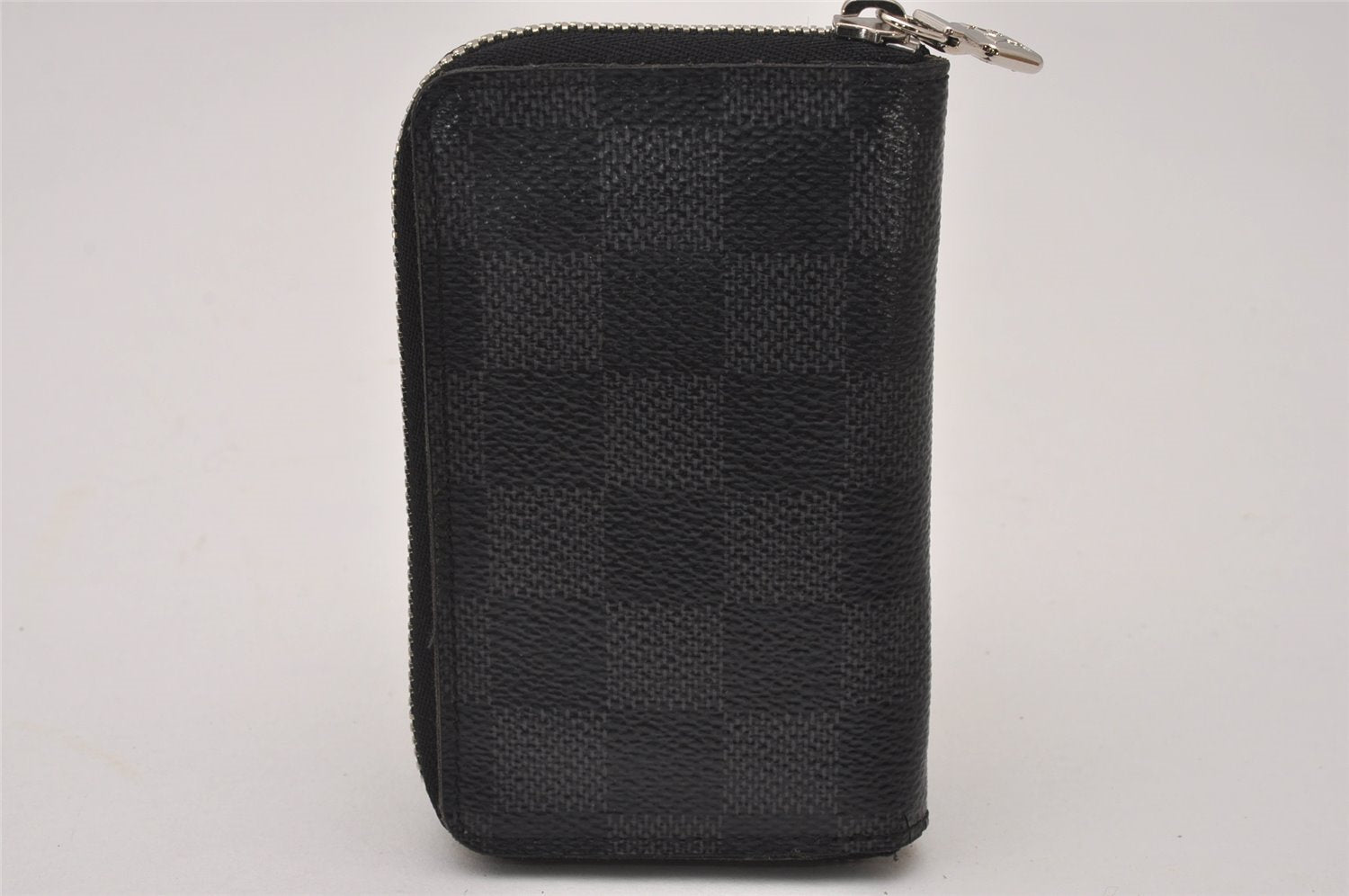 Authentic Louis Vuitton Damier Graphite Zippy Coin Purse Wallet N63076 LV 9590I