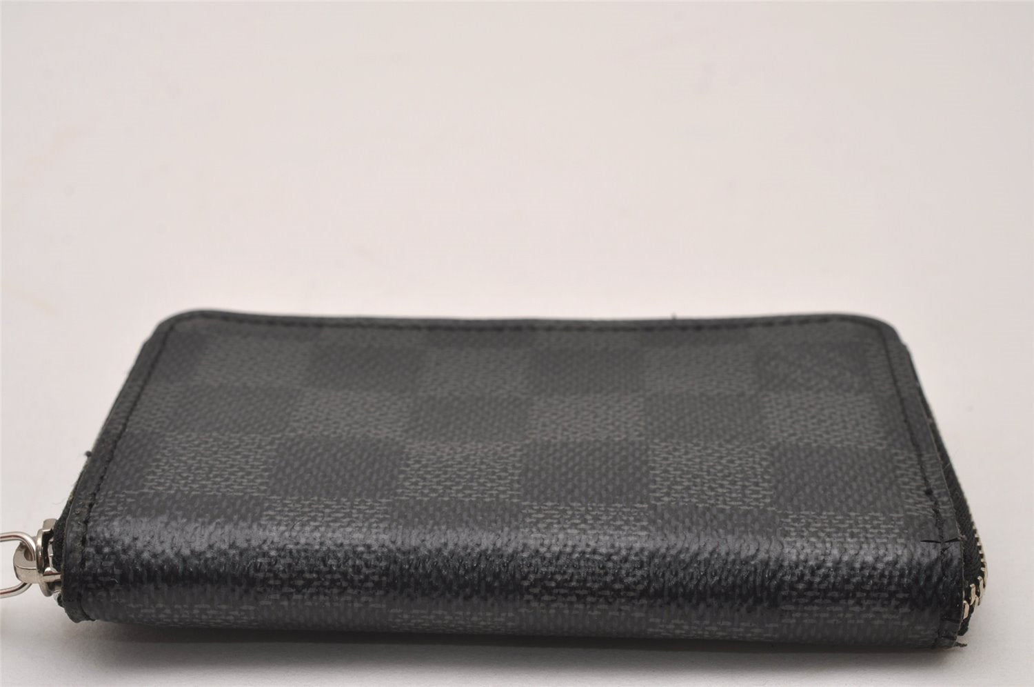 Authentic Louis Vuitton Damier Graphite Zippy Coin Purse Wallet N63076 LV 9590I