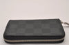 Authentic Louis Vuitton Damier Graphite Zippy Coin Purse Wallet N63076 LV 9590I