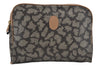 Authentic YVES SAINT LAURENT Clutch Hand Bag Purse PVC Leather Gray 9591J