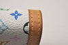 Auth Louis Vuitton Monogram Multicolor Porte Monnaie Plat Coin Purse White 9593I