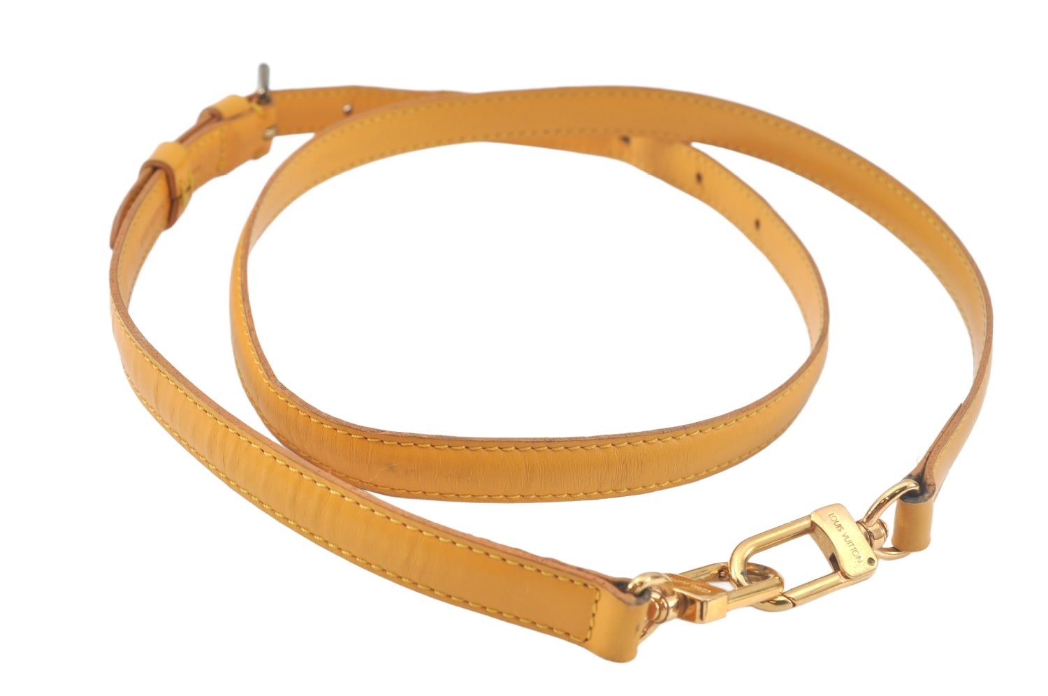 Authentic Louis Vuitton Leather Shoulder Strap Yellow 41.3-47.8