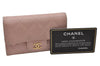 Authentic CHANEL Calf Skin Matelasse Card Case Wallet Purse CC Logo Pink 9595I