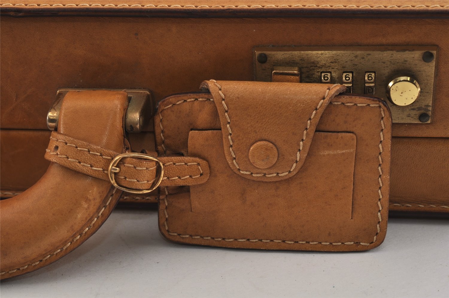 Authentic GUCCI Vintage Micro GG PVC Leather Attache Trunk Case Brown 9595J