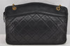 Authentic CHANEL Vintage Calf Skin Matelasse Chain Shoulder Bag Black CC 9596J