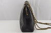 Authentic CHANEL Vintage Calf Skin Matelasse Chain Shoulder Bag Black CC 9596J