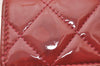 Authentic CHANEL Brilliant Enamel Matelasse Long Wallet Purse Red CC 9597I