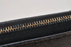 Authentic CELINE Vintage Zip Long Wallet Purse Leather Black Brown Box 9597J