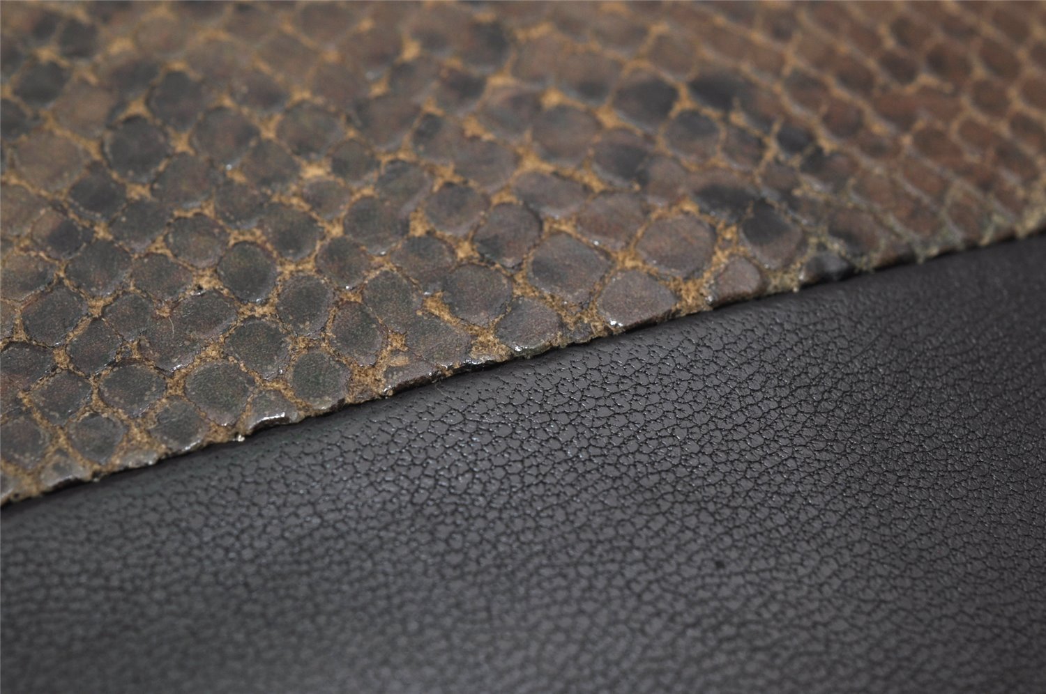 Authentic CELINE Vintage Zip Long Wallet Purse Leather Black Brown Box 9597J