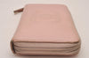 Authentic CHANEL Caviar Skin CoCo Mark Round Zip Long Wallet Pink 9598I