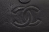 Authentic CHANEL Caviar Skin CC Logo Bifold Long Wallet Purse Black Box 9600I