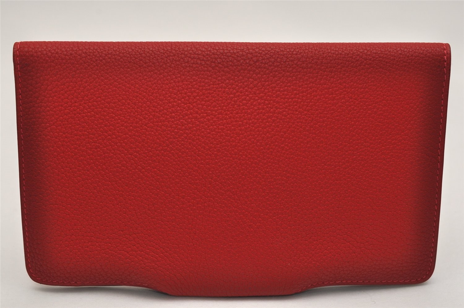 Authentic HERMES Dogon MM Leather Long Wallet Purse Card Case Red Box 9600J