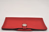 Authentic HERMES Dogon MM Leather Long Wallet Purse Card Case Red Box 9600J