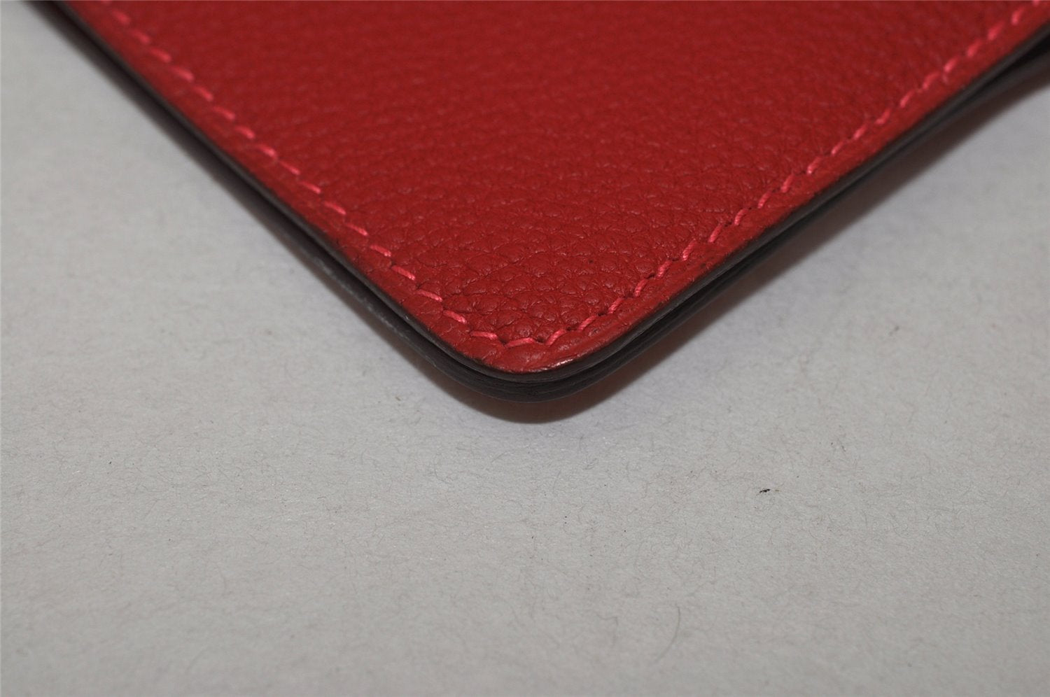 Authentic HERMES Dogon MM Leather Long Wallet Purse Card Case Red Box 9600J