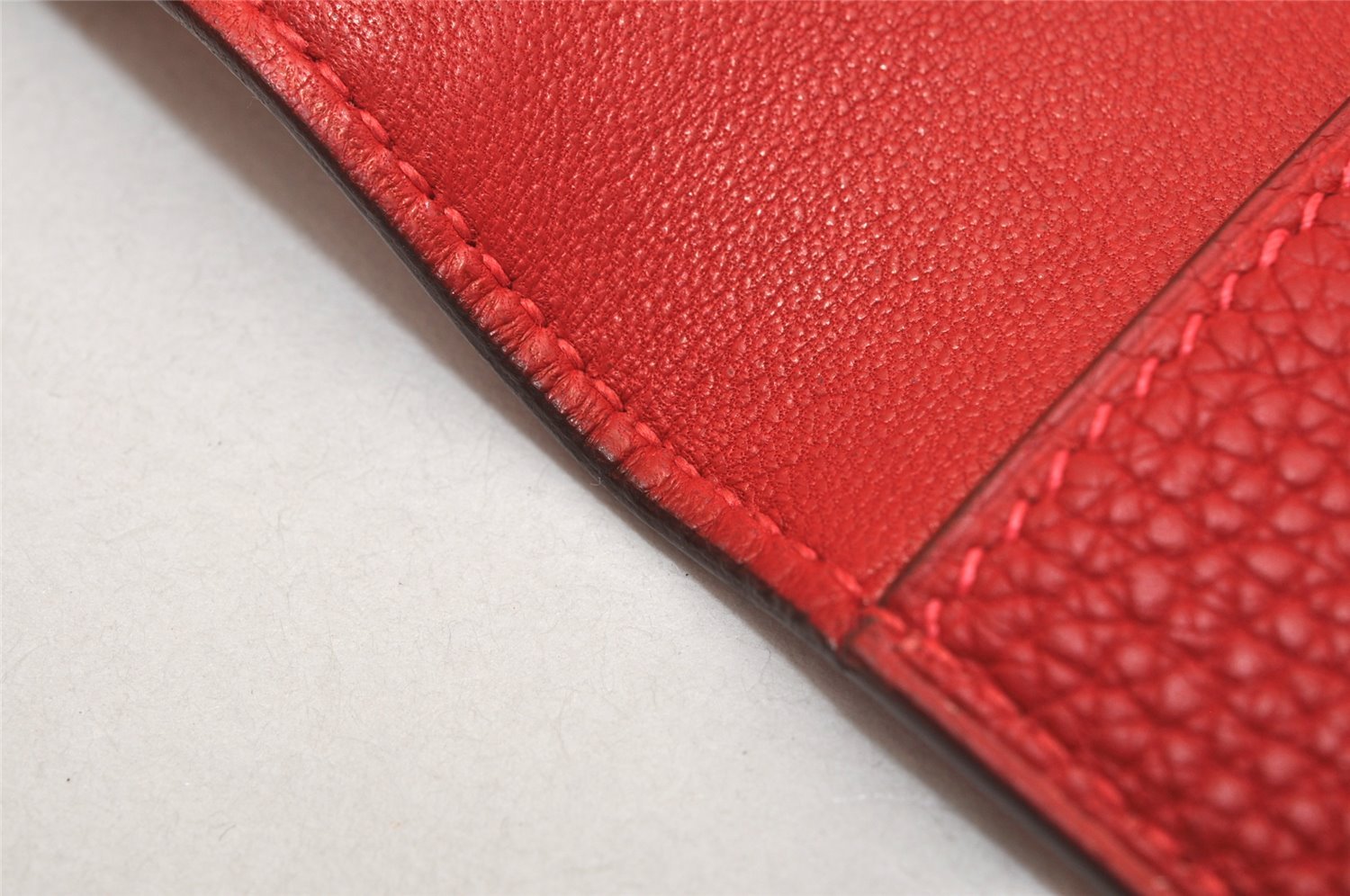 Authentic HERMES Dogon MM Leather Long Wallet Purse Card Case Red Box 9600J